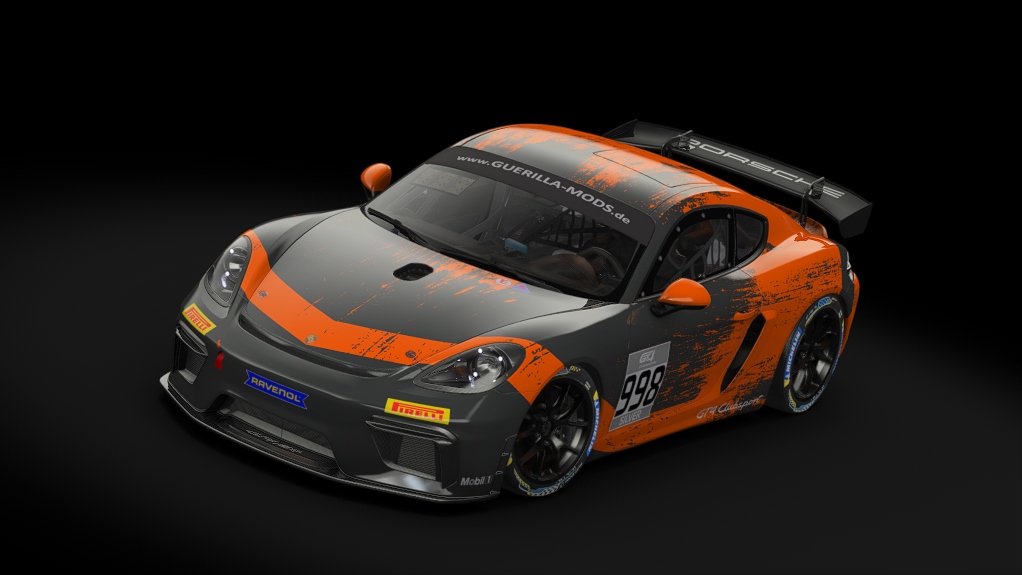 Porsche 718 Cayman GT4 Clubsport, skin rm_gt4_european_series_fictional_porsche_motorsport_orange_998