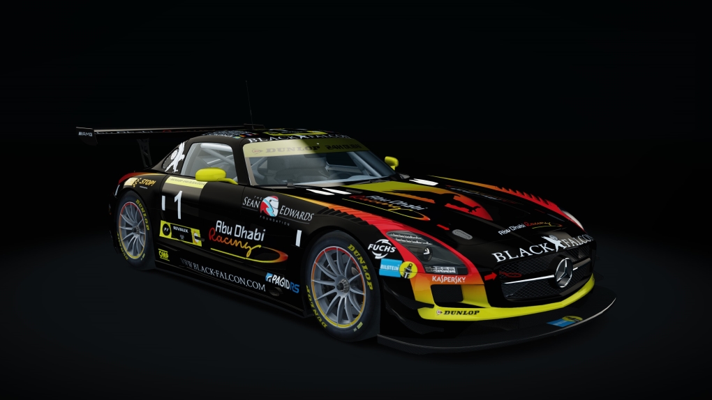 Mercedes SLS AMG GT3, skin Black_Falcon_Dubai_24H_1