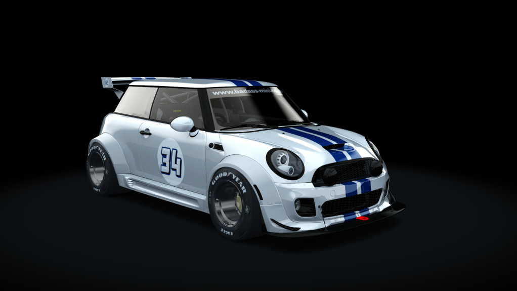 Mini Custom Race Works, skin white_stripes_02