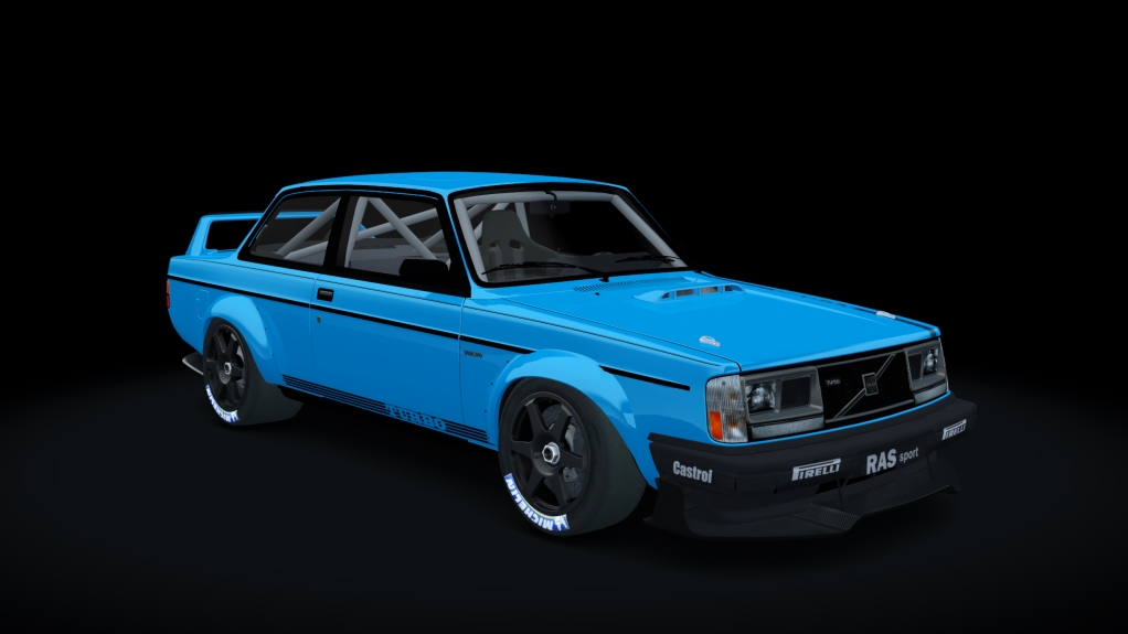 Volvo 240 Time Attack, skin light_blue_decals